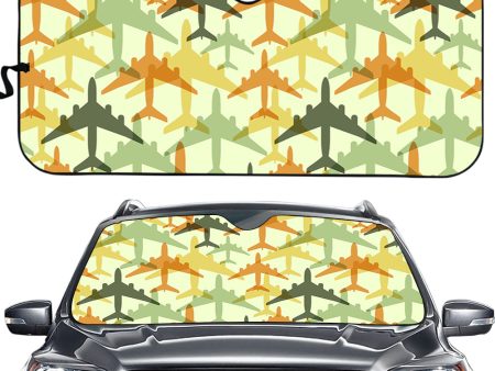 Seamless Colourful Airplanes Designed Car Sun Shade Online Sale