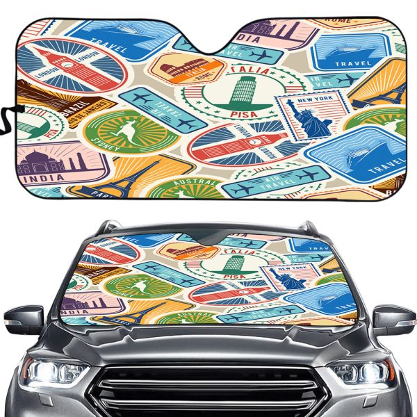 Travel Stickers Designed Car Sun Shade Online Hot Sale