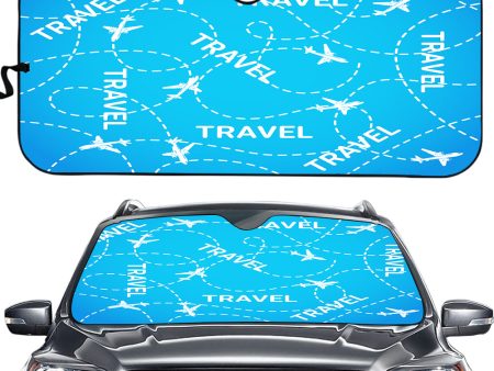 Travel & Planes Designed Car Sun Shade Online now