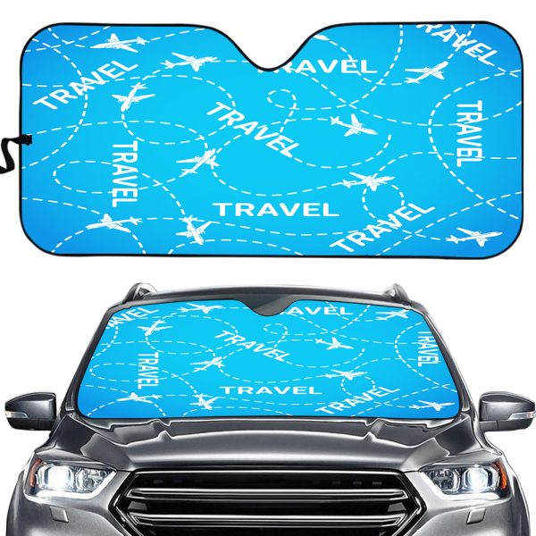 Travel & Planes Designed Car Sun Shade Online now