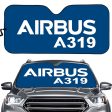 Airbus A319 & Text Designed Car Sun Shade Discount