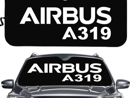 Airbus A319 & Text Designed Car Sun Shade Discount