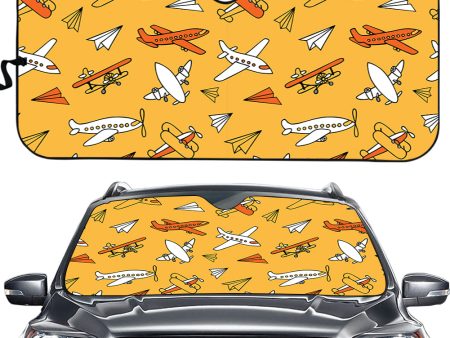 Super Drawings of Airplanes Designed Car Sun Shade Online Sale