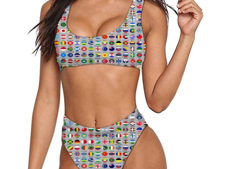 220 World s Flags Designed Women Bikini Set Swimsuit Online