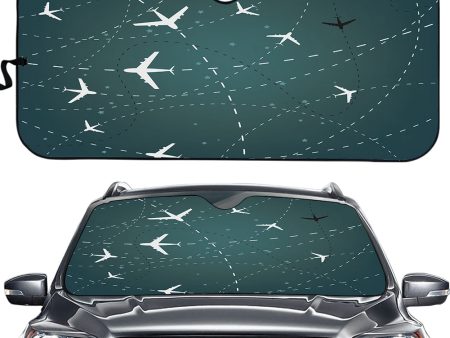 Travelling with Aircraft (Green) Designed Car Sun Shade Online