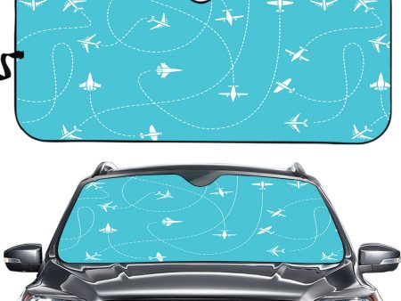 Travel The The World By Plane Designed Car Sun Shade Online Sale