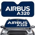 Airbus A320 & Text Designed Car Sun Shade Supply