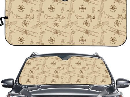 Very Cool Vintage Planes Designed Car Sun Shade Online