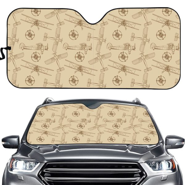 Very Cool Vintage Planes Designed Car Sun Shade Online