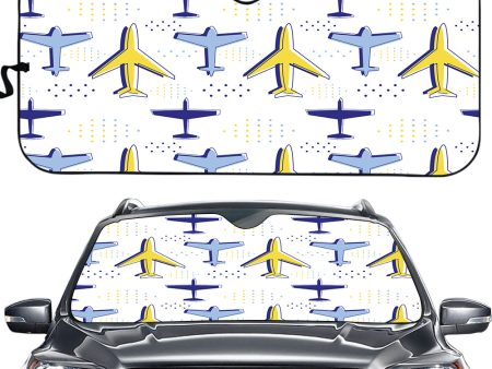 Very Colourful Airplanes Designed Car Sun Shade Fashion