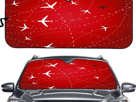 Travelling with Aircraft (Red) Designed Car Sun Shade Cheap