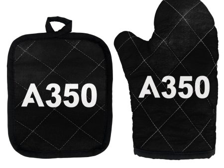 A350 Flat Text Designed Kitchen Glove & Holder Hot on Sale