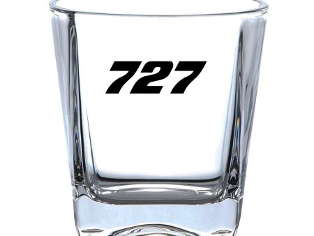 727 Flat Text Designed Whiskey Glass For Discount