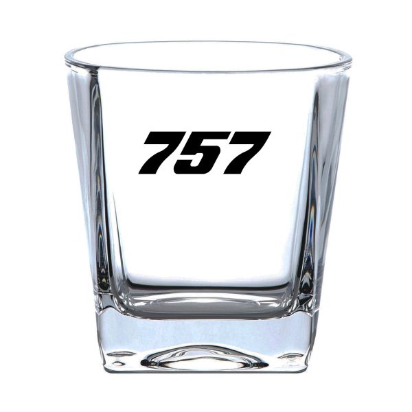 757 Flat Text Designed Whiskey Glass For Discount