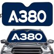 A380 Flat Text Designed Car Sun Shade For Discount