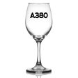 A380 Flat Text Designed Wine Glasses For Sale