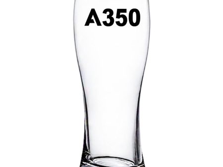 A350 Flat Text Designed Pilsner Beer Glasses For Sale