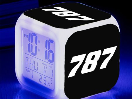 787 Flat Text Designed  7 Colour  Digital Alarm Clock For Cheap