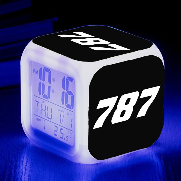 787 Flat Text Designed  7 Colour  Digital Alarm Clock For Cheap