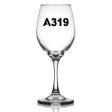 A319 Flat Text Designed Wine Glasses Sale