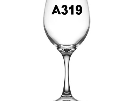 A319 Flat Text Designed Wine Glasses Sale