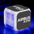 Airbus A310 & Text Designed  7 Colour  Digital Alarm Clock on Sale