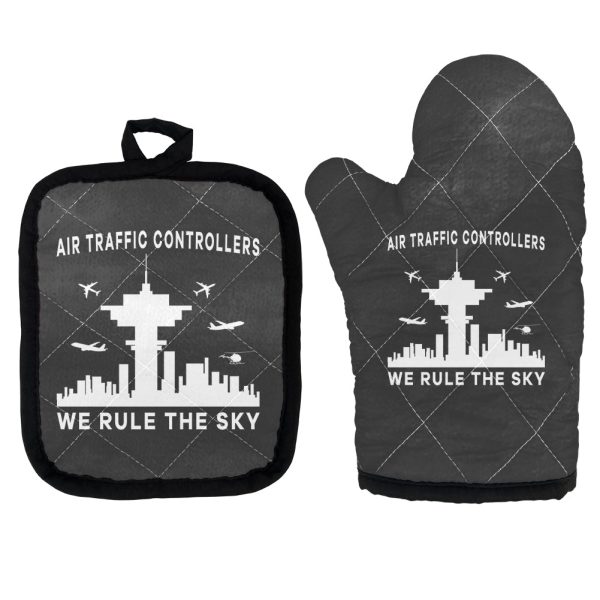 Air Traffic Controllers - We Rule The Sky Designed Kitchen Glove & Holder For Sale