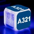 A321 Flat Text Designed  7 Colour  Digital Alarm Clock Cheap