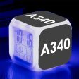 A340 Flat Text Designed  7 Colour  Digital Alarm Clock Online now