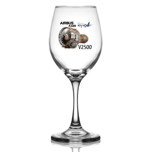 Airbus A320 & V2500 Engine Designed Wine Glasses Sale