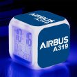 Airbus A319 & Text Designed  7 Colour  Digital Alarm Clock on Sale