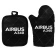 Airbus A340 & Text Designed Kitchen Glove & Holder Online