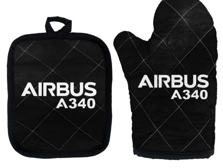 Airbus A340 & Text Designed Kitchen Glove & Holder Online