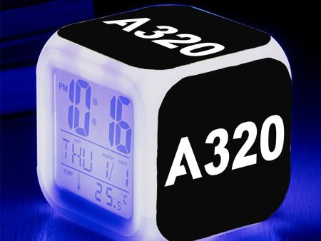 A320 Flat Text Designed  7 Colour  Digital Alarm Clock on Sale