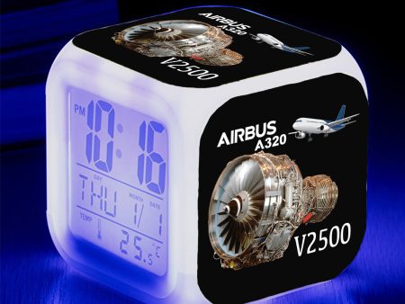 Airbus A320 & V2500 Engine Designed  7 Colour  Digital Alarm Clock Fashion