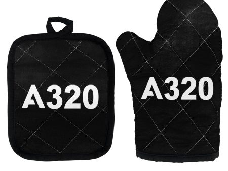 A320 Flat Text Designed Kitchen Glove & Holder Sale