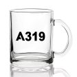 A319 Flat Text Designed Coffee & Tea Glasses Online now