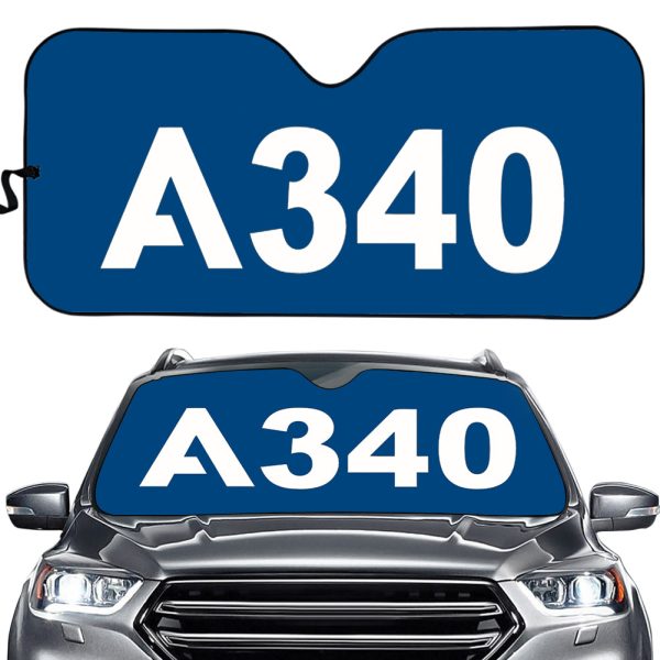 A340 Flat Text Designed Car Sun Shade Online Hot Sale