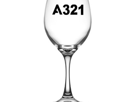 A321 Flat Text Designed Wine Glasses For Discount