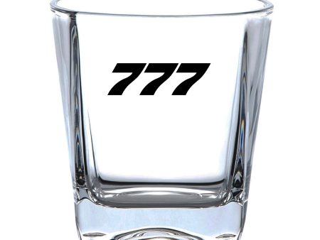 777 Flat Text Designed Whiskey Glass Online Hot Sale