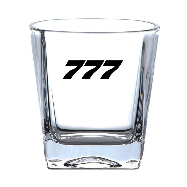 777 Flat Text Designed Whiskey Glass Online Hot Sale