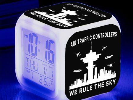 Air Traffic Controllers - We Rule The Sky Designed  7 Colour  Digital Alarm Clock Supply