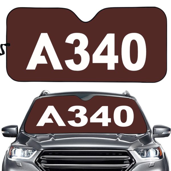 A340 Flat Text Designed Car Sun Shade Online Hot Sale