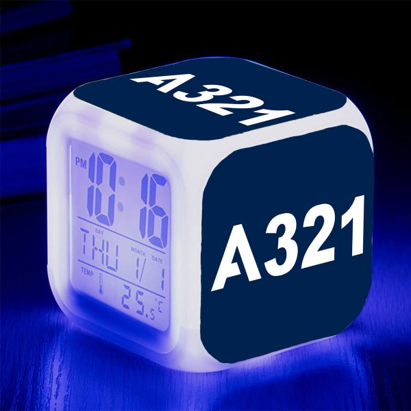 A321 Flat Text Designed  7 Colour  Digital Alarm Clock Cheap