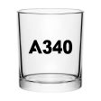 A340 Flat Text Designed Special Whiskey Glasses Hot on Sale