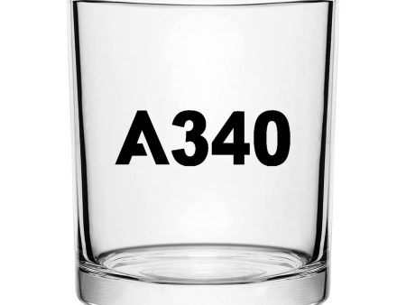 A340 Flat Text Designed Special Whiskey Glasses Hot on Sale