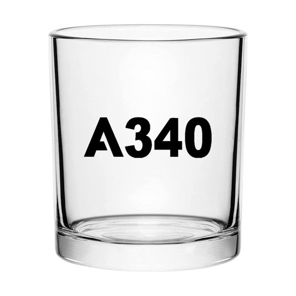 A340 Flat Text Designed Special Whiskey Glasses Hot on Sale