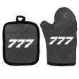 777 Flat Text Designed Kitchen Glove & Holder For Sale