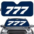 777 Flat Text Designed Car Sun Shade For Discount