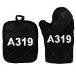 A319 Flat Text Designed Kitchen Glove & Holder Hot on Sale